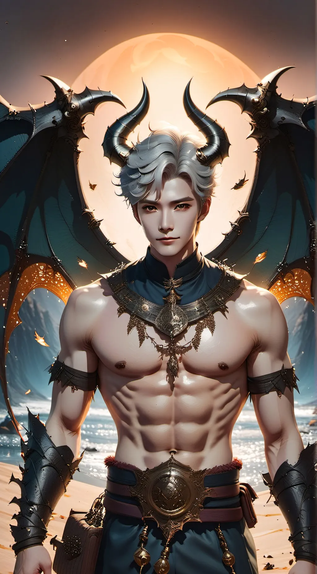 ai character: Demi-Beast Caelum background