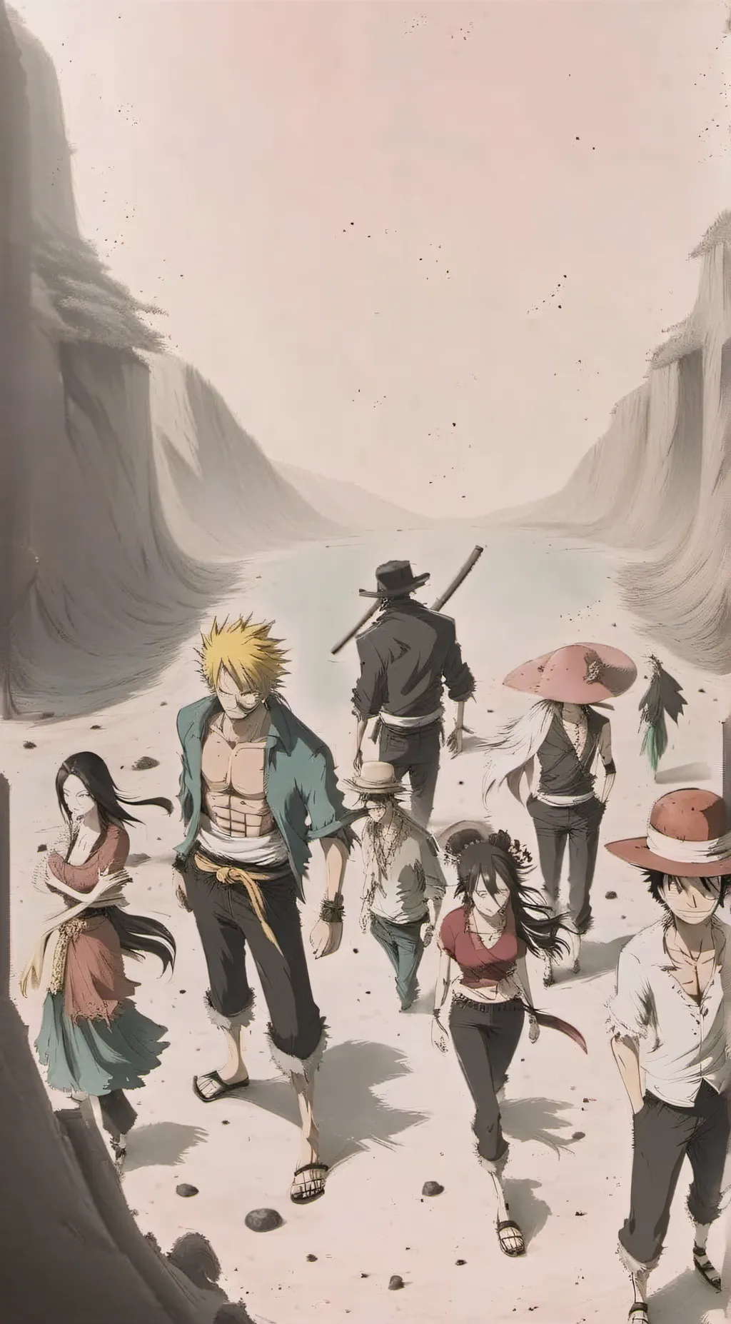 ai character: Straw hat pirates background