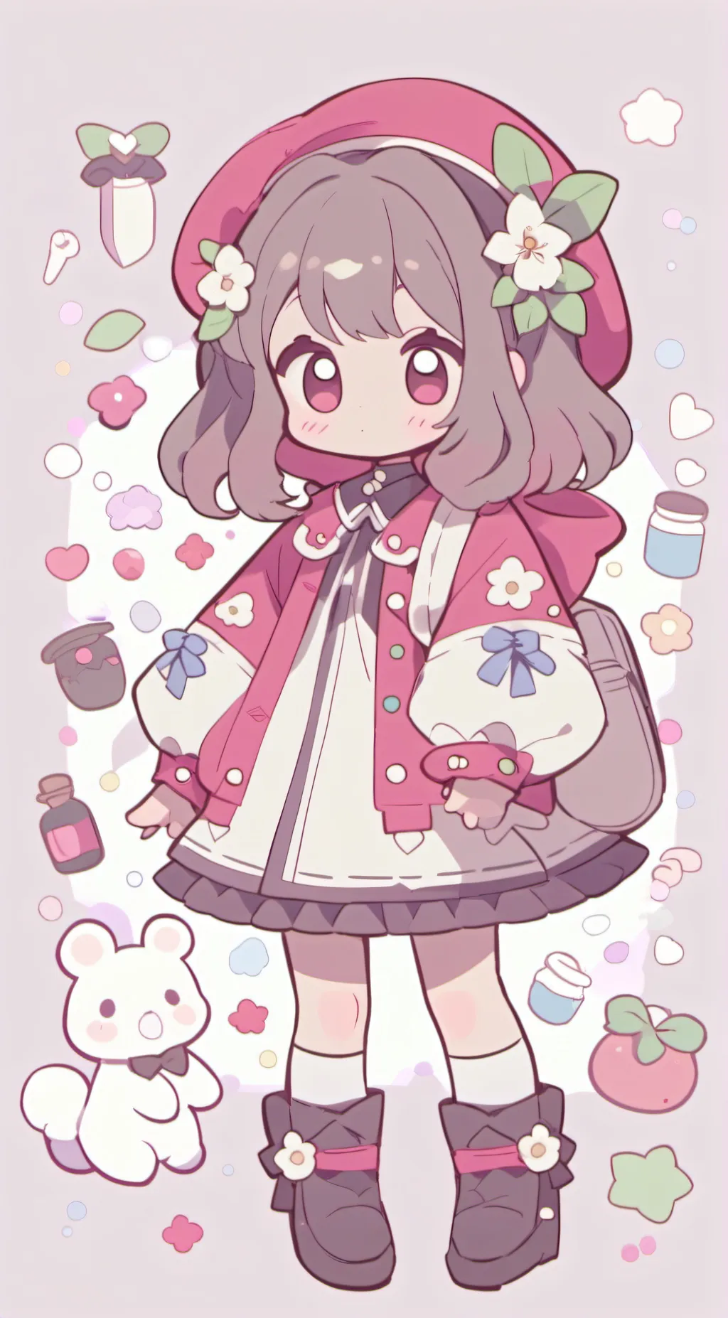 ai character: Strawberry  background