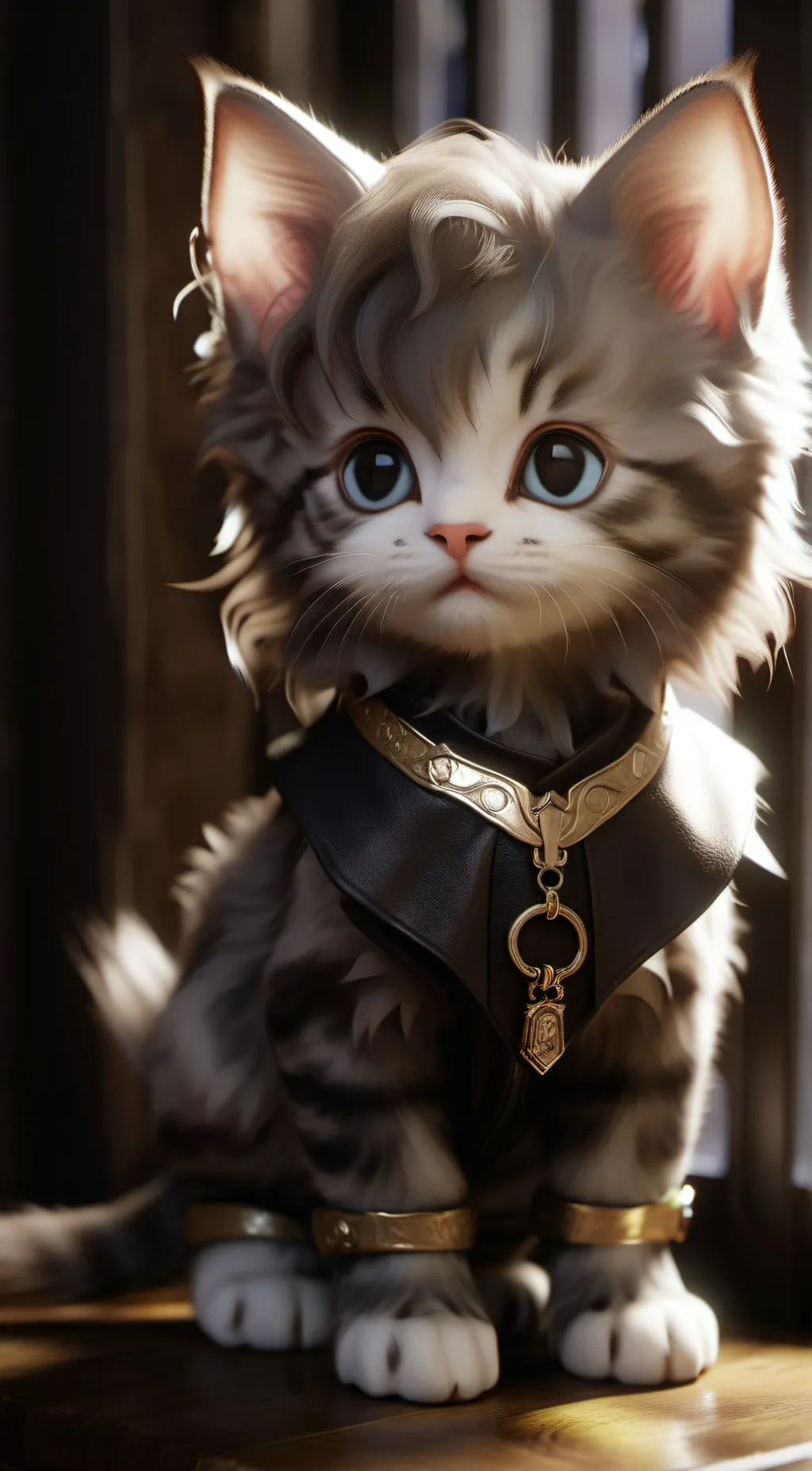 ai character: Mila baby kitten background