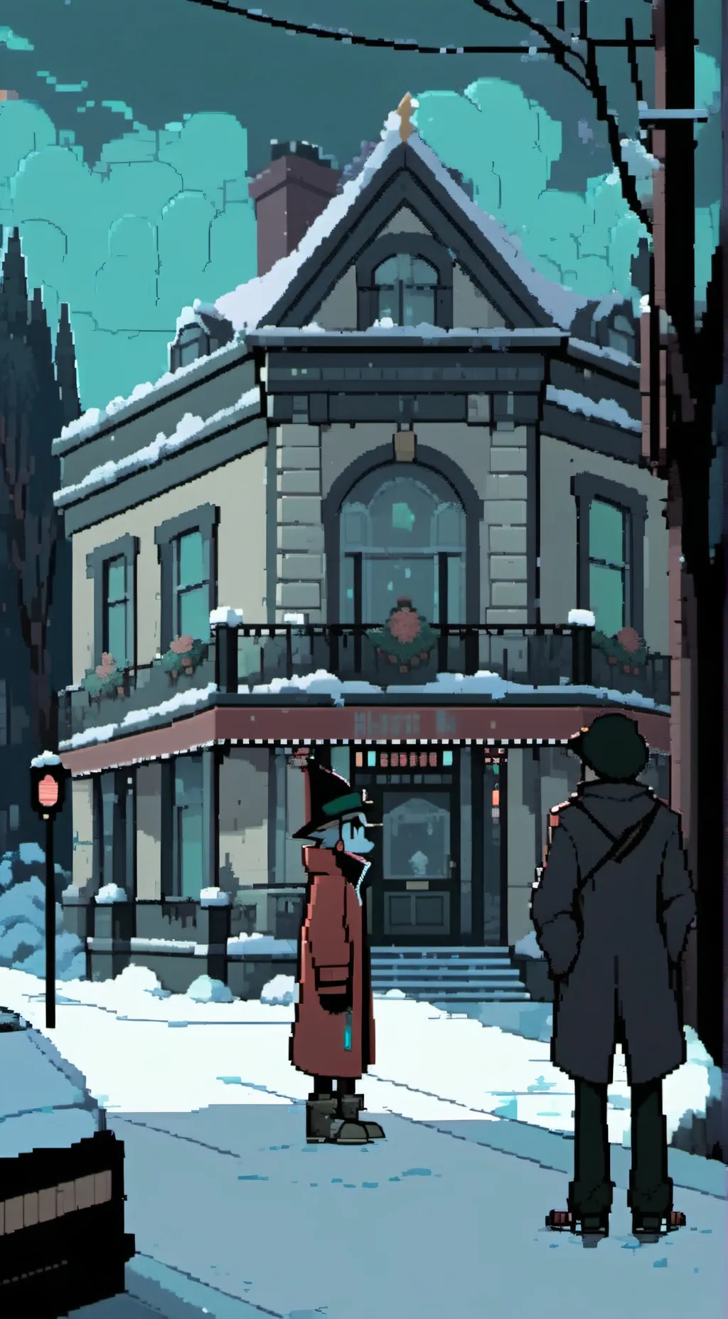 ai character: hh acid rain background