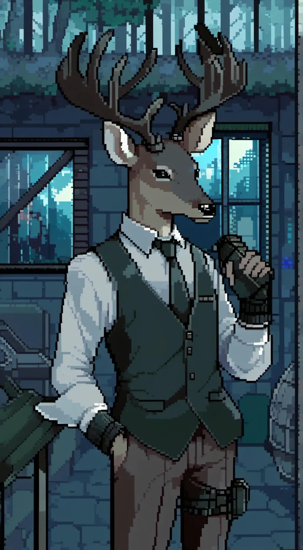 ai character: MEER DEER background