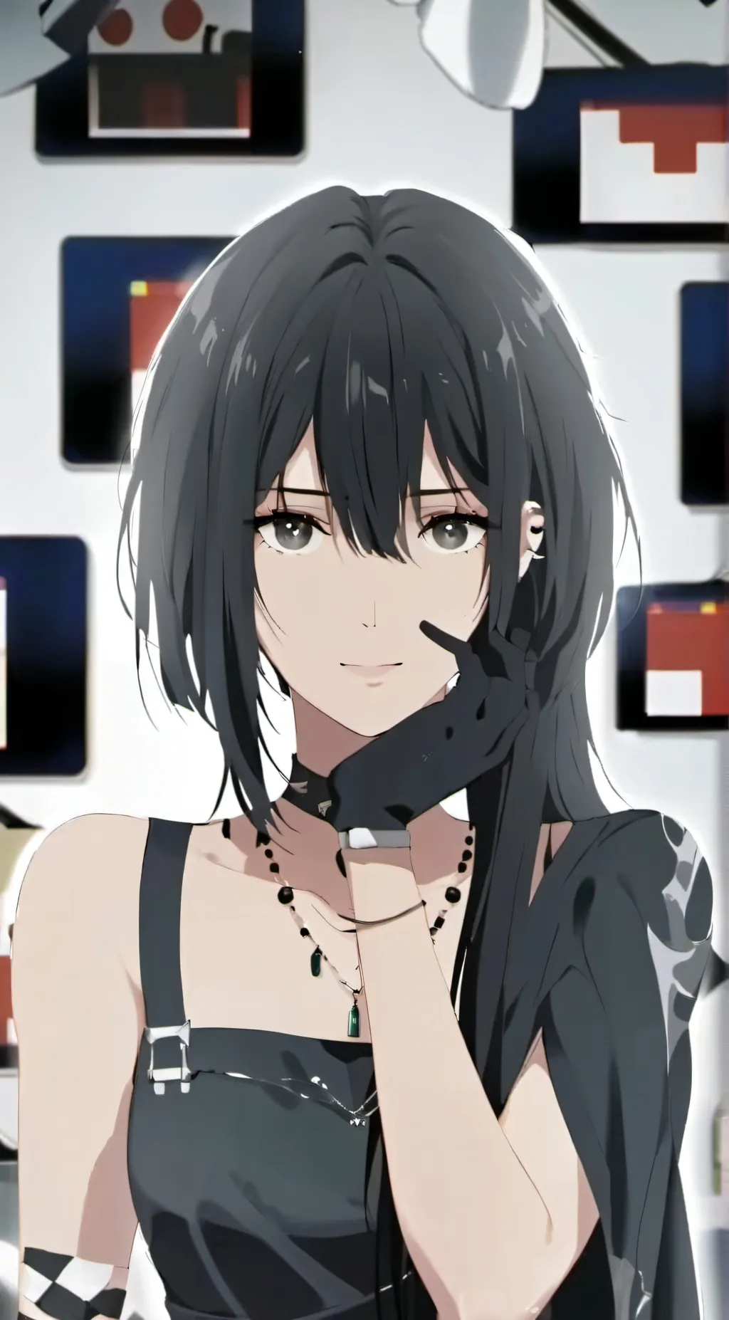 ai character: Large Tvwoman  background