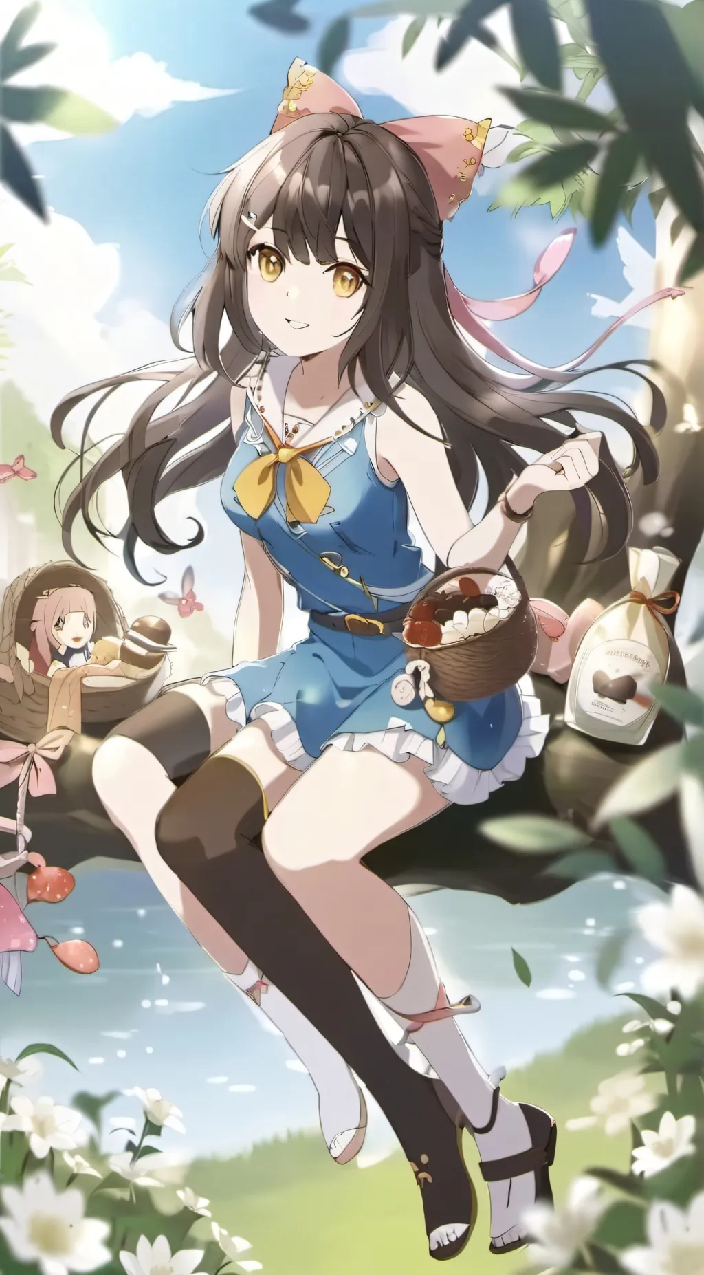 ai character: Violet background