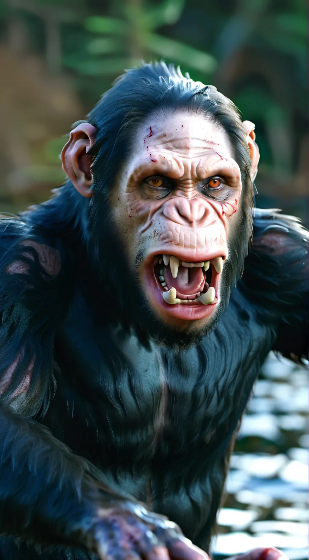 ai character: Travis the chimp background