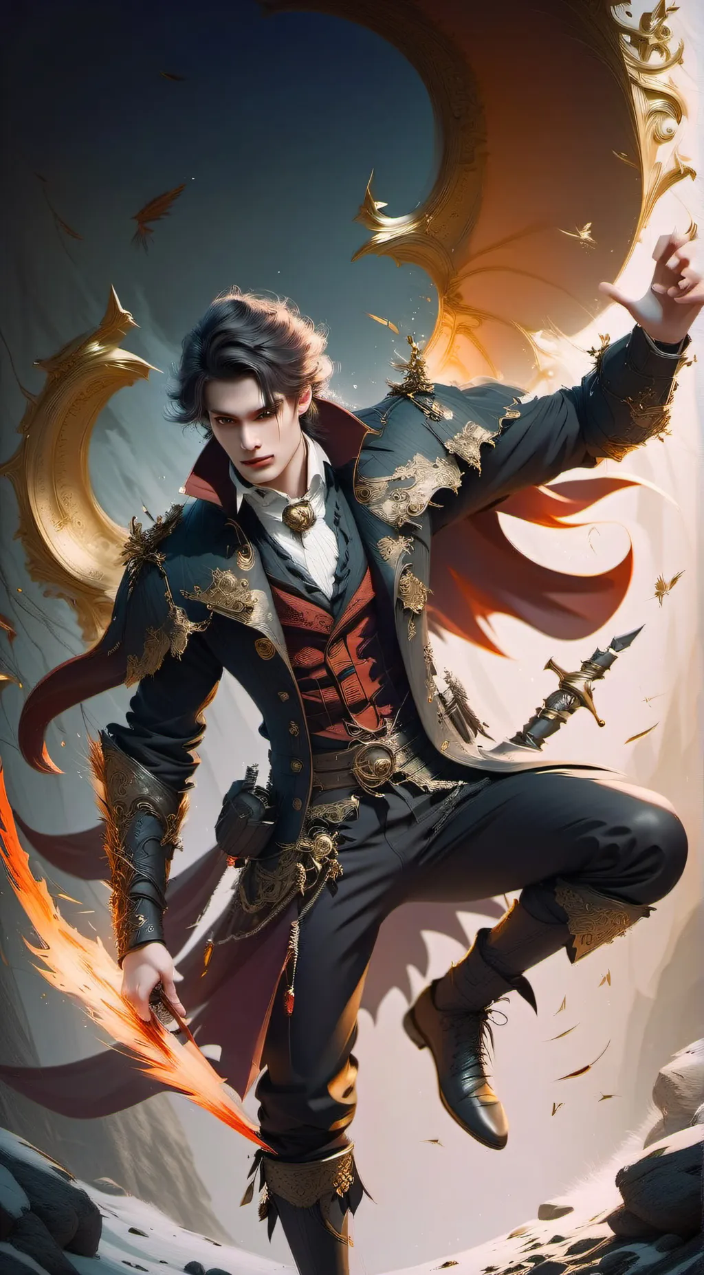 ai character: Grey background