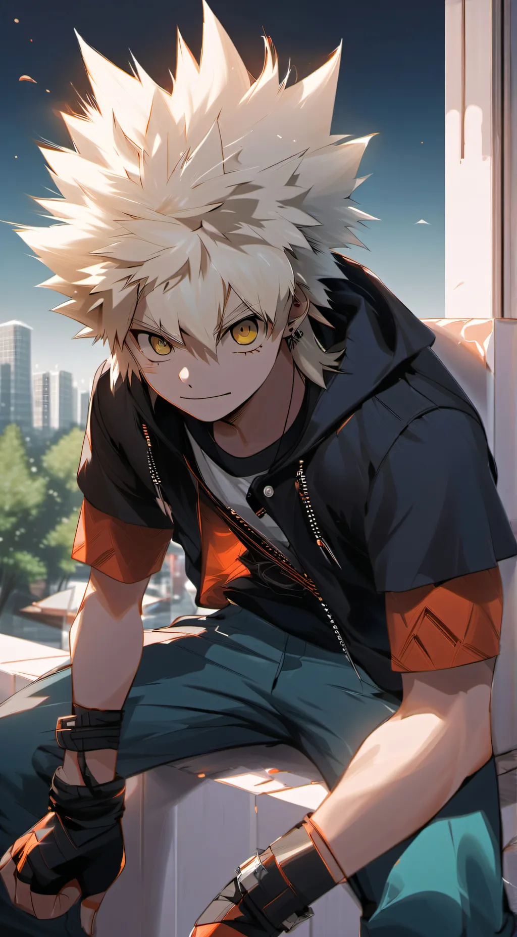 ai character: bakugo  background