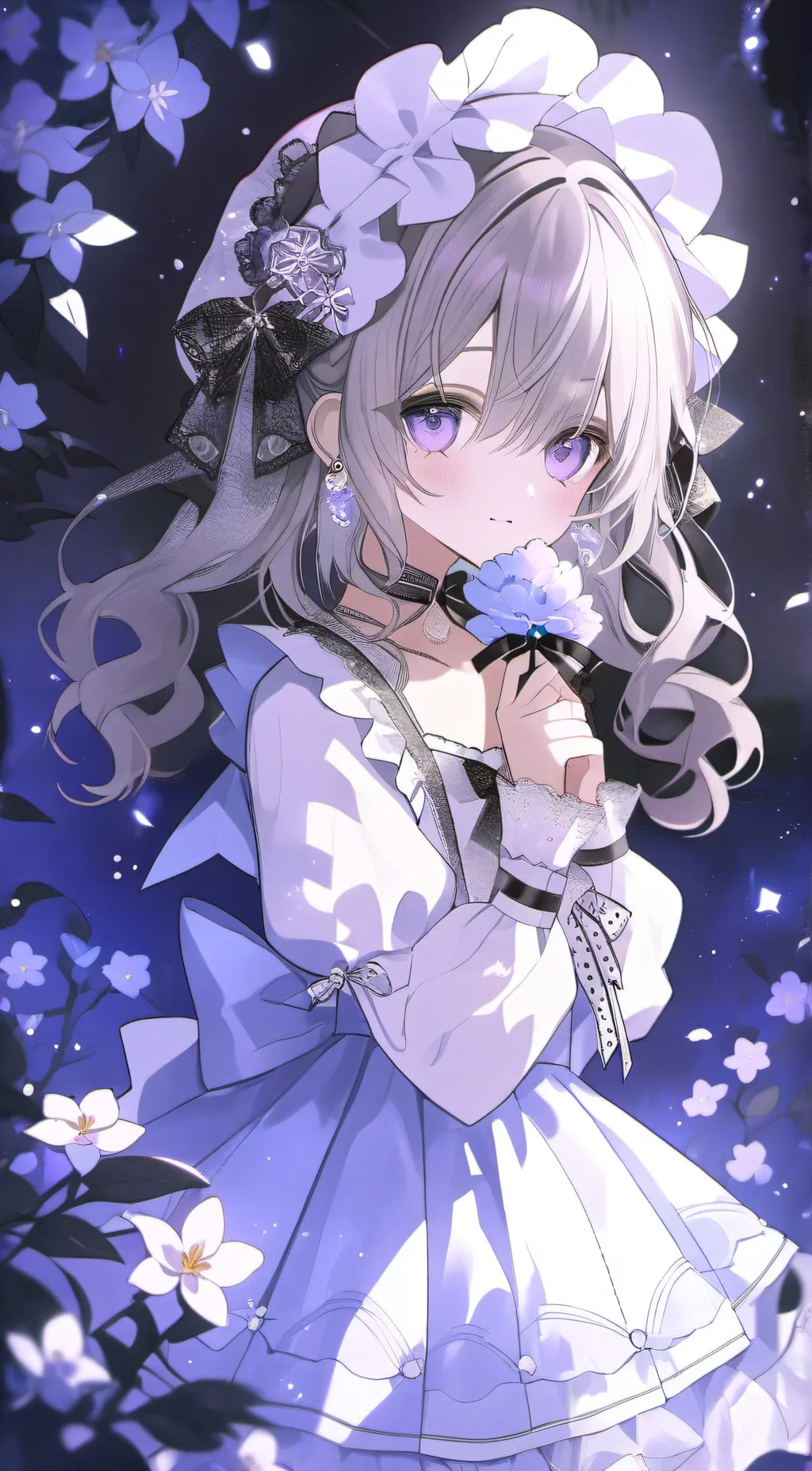 ai character: Violet background