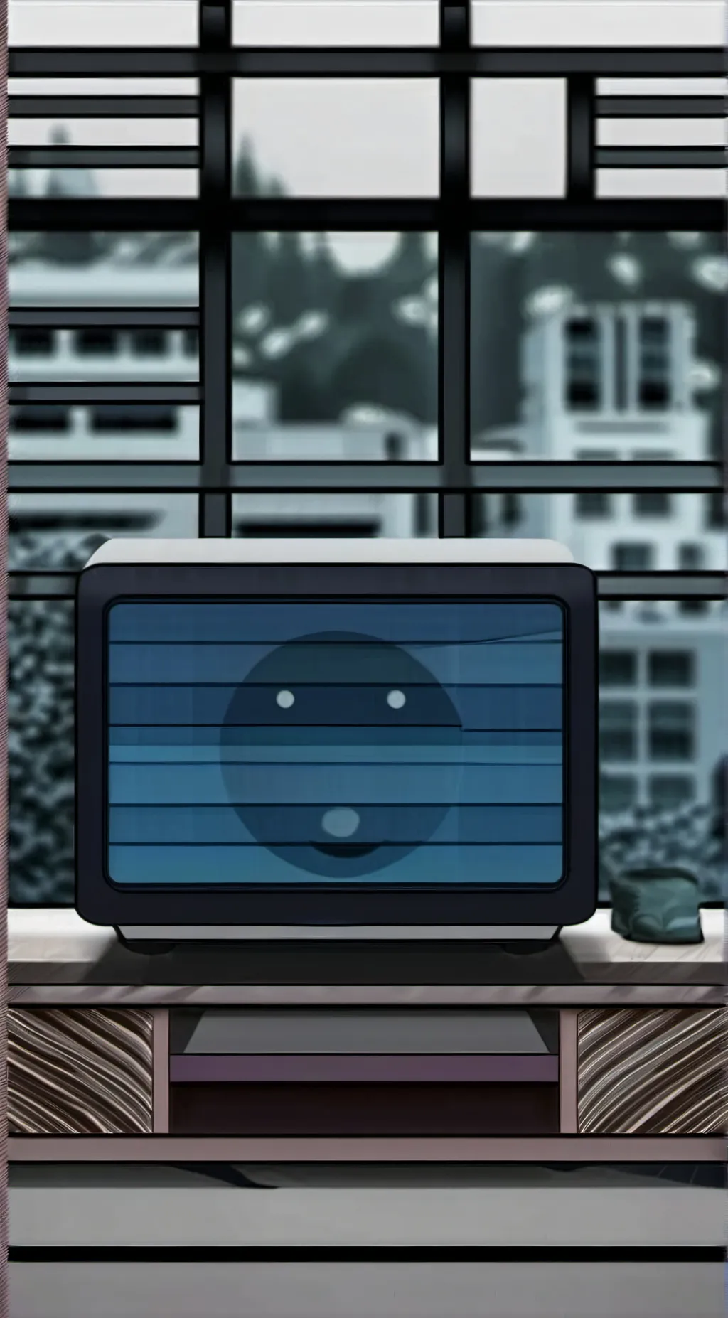 ai character: tv woman  background