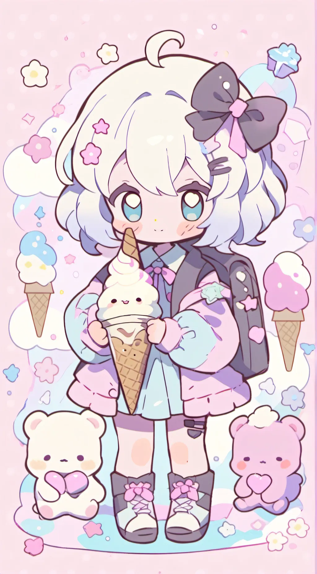 ai character: Ice cream background