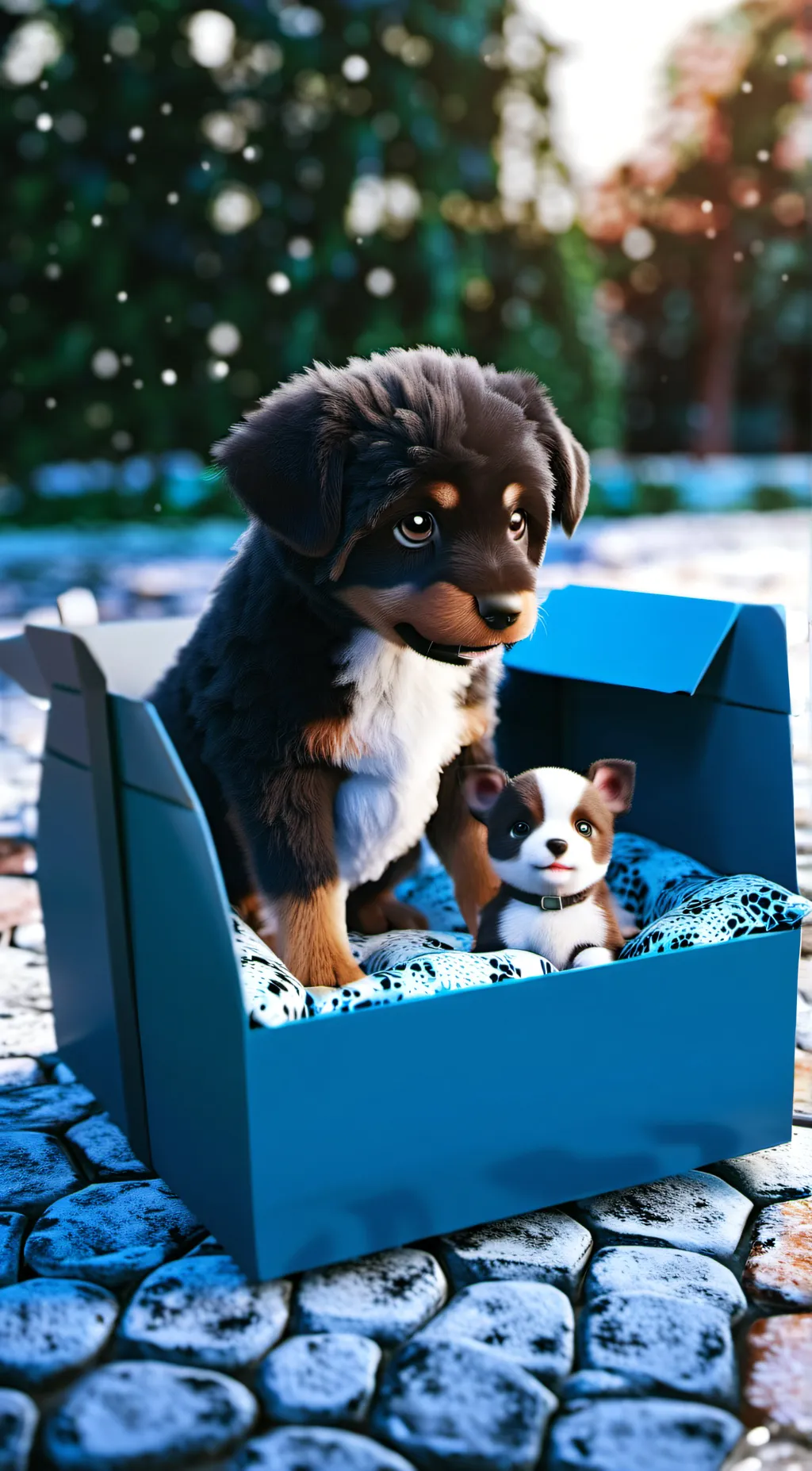 ai character: Dog. background