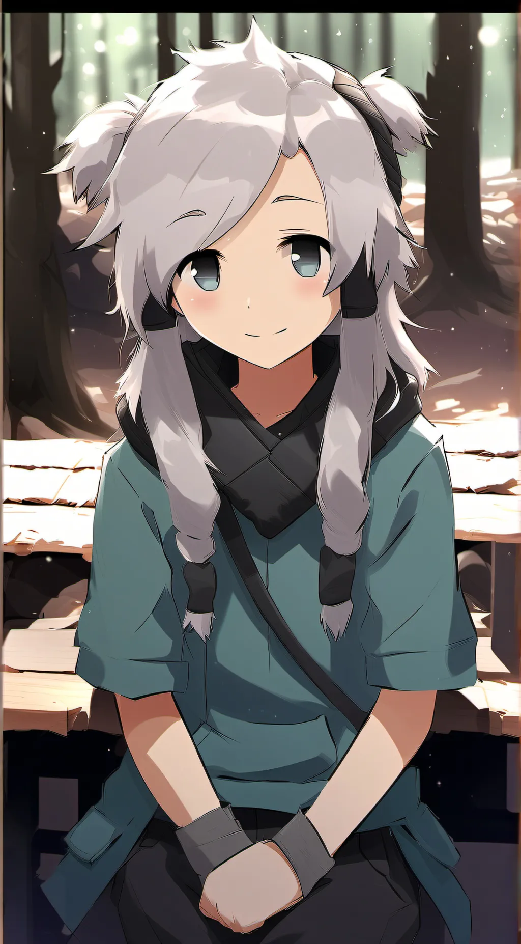 ai character: snowy background