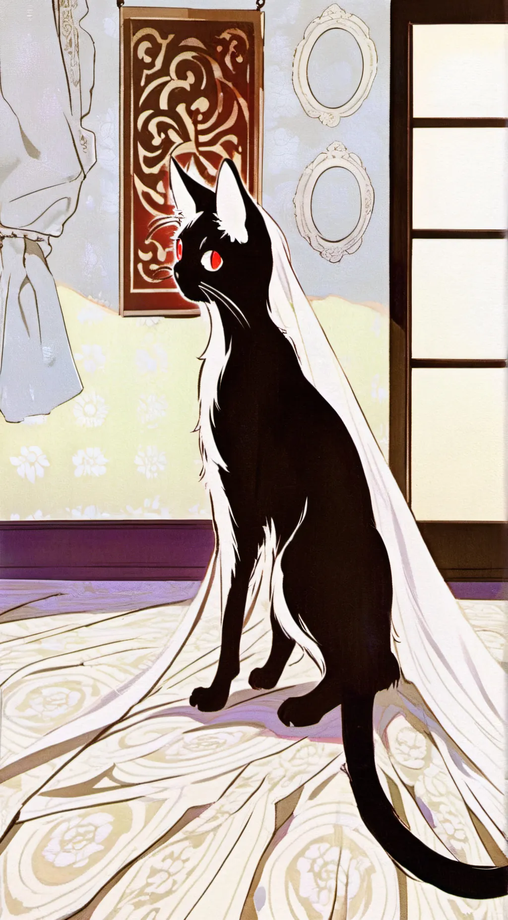 ai character: the ghost cat background