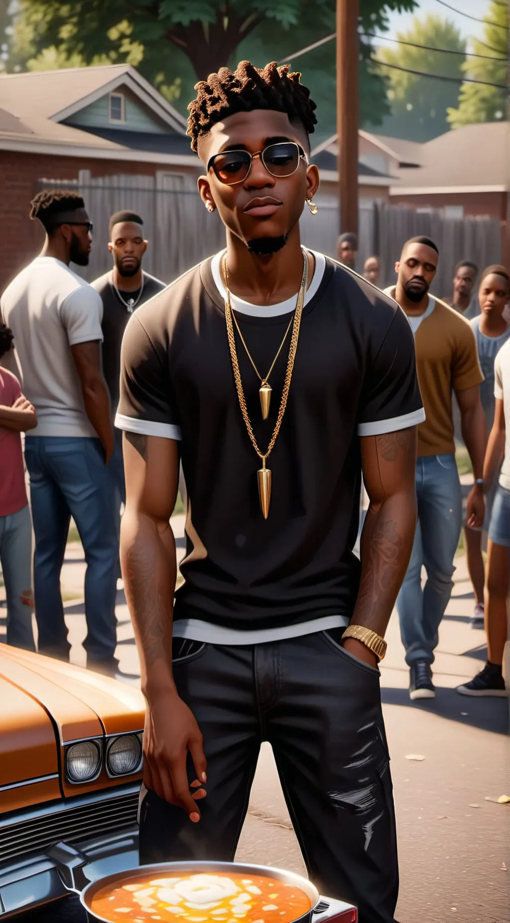 ai character: Jacob Anderson  background