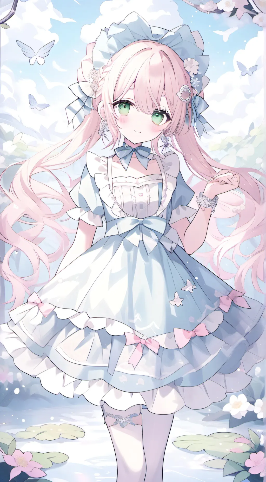 ai character: PinklBlue background