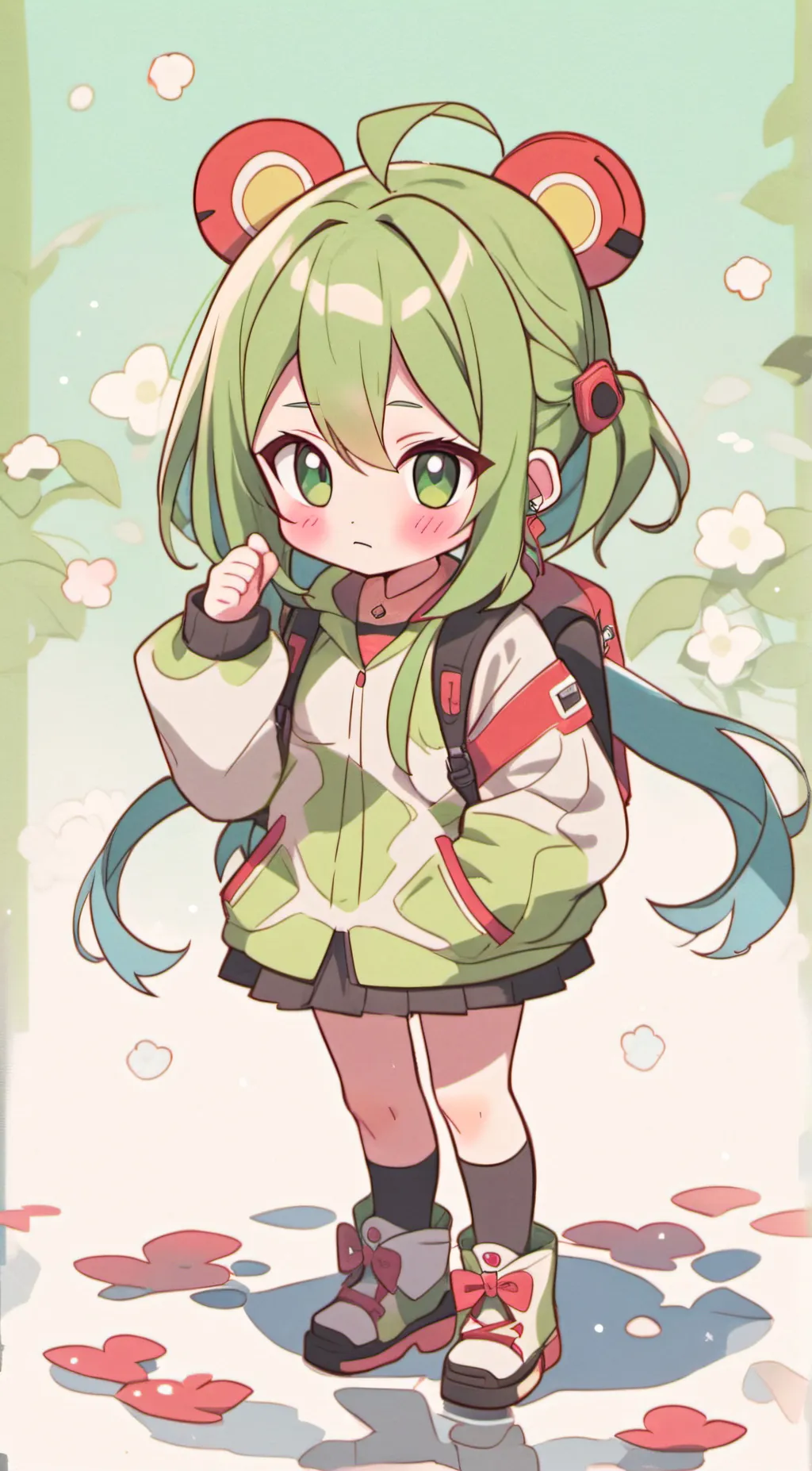 ai character: Leaf background