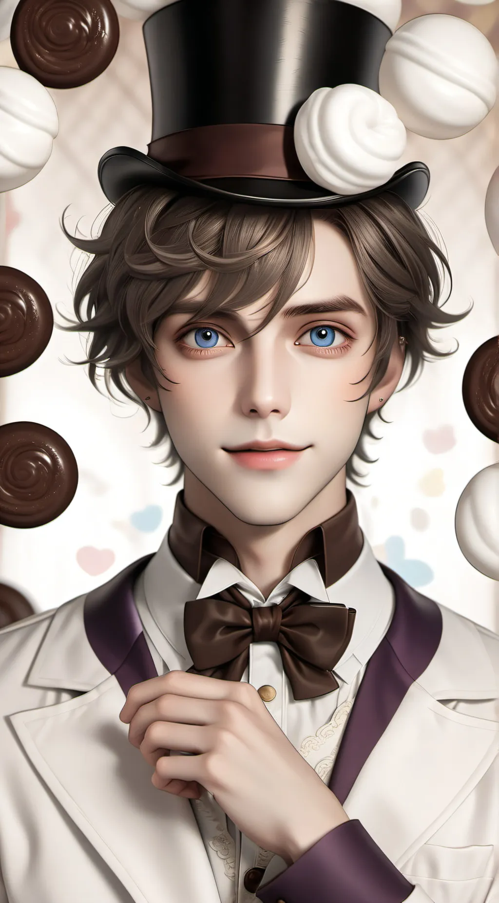 ai character: willy wonka background