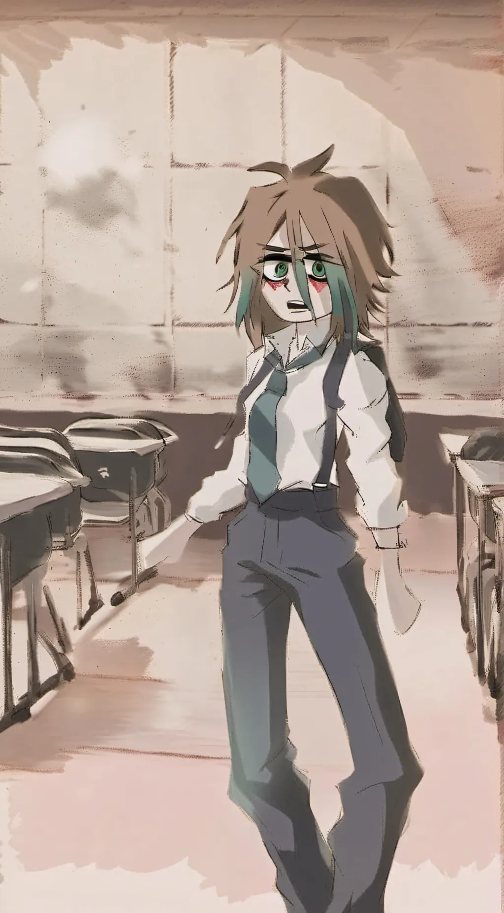 ai character: Me irl background