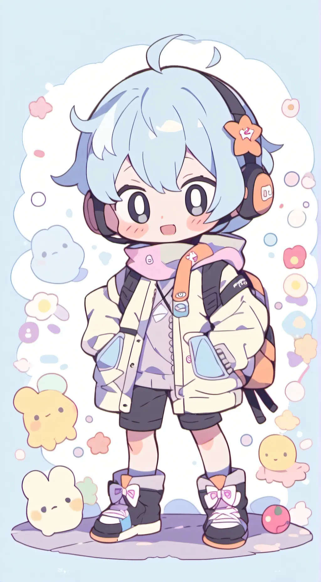 ai character: huggy wuggy  background