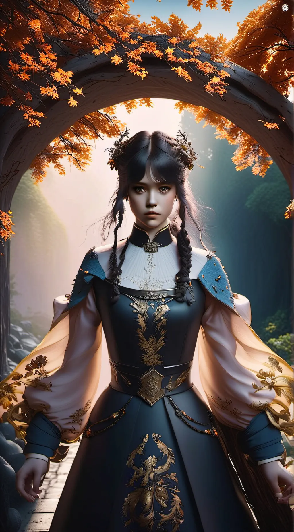 ai character: Wednesday  background