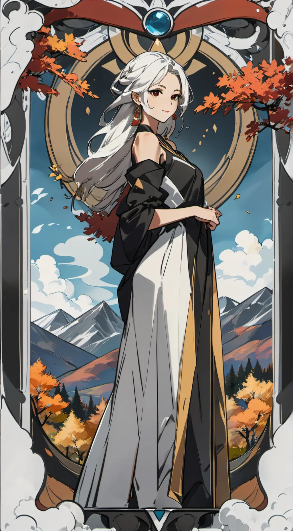 ai character: Autumn background