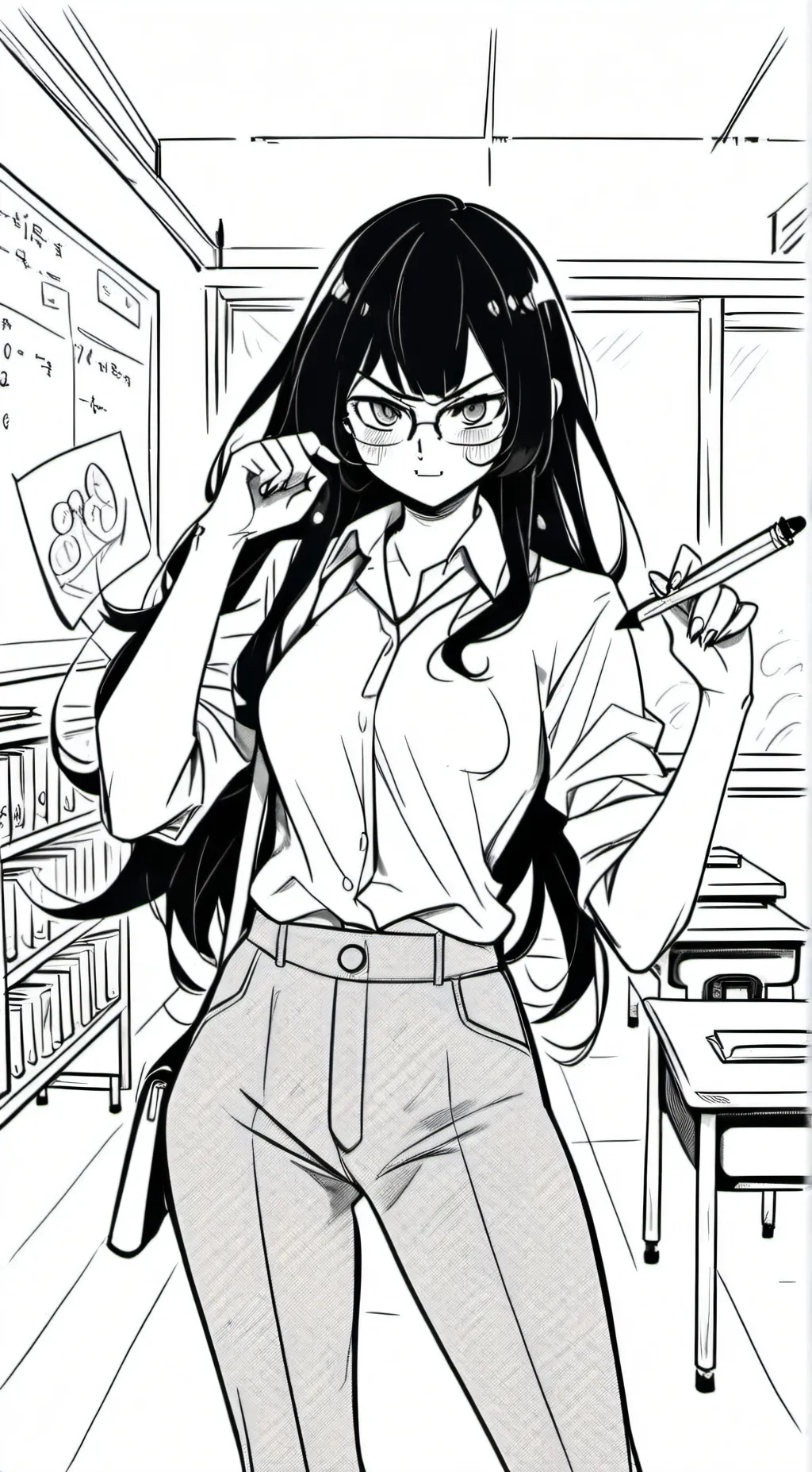 ai character: miss Circle background