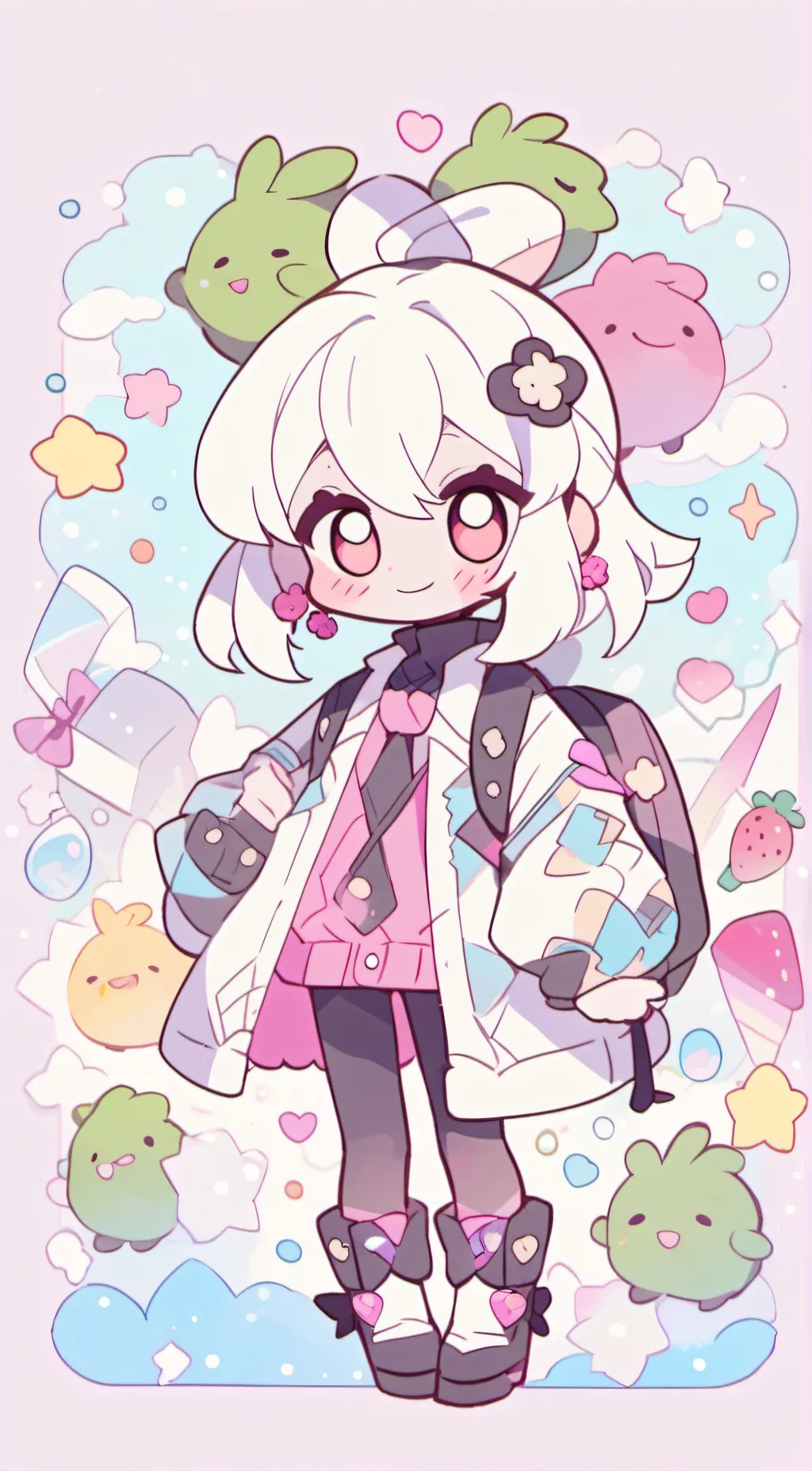 ai character: Angeldust Hazbin background