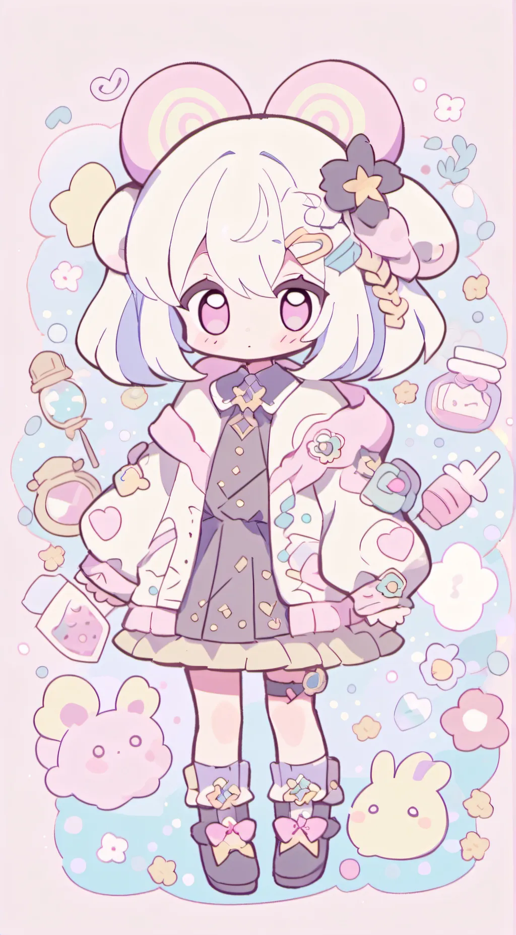 ai character: PINKII background