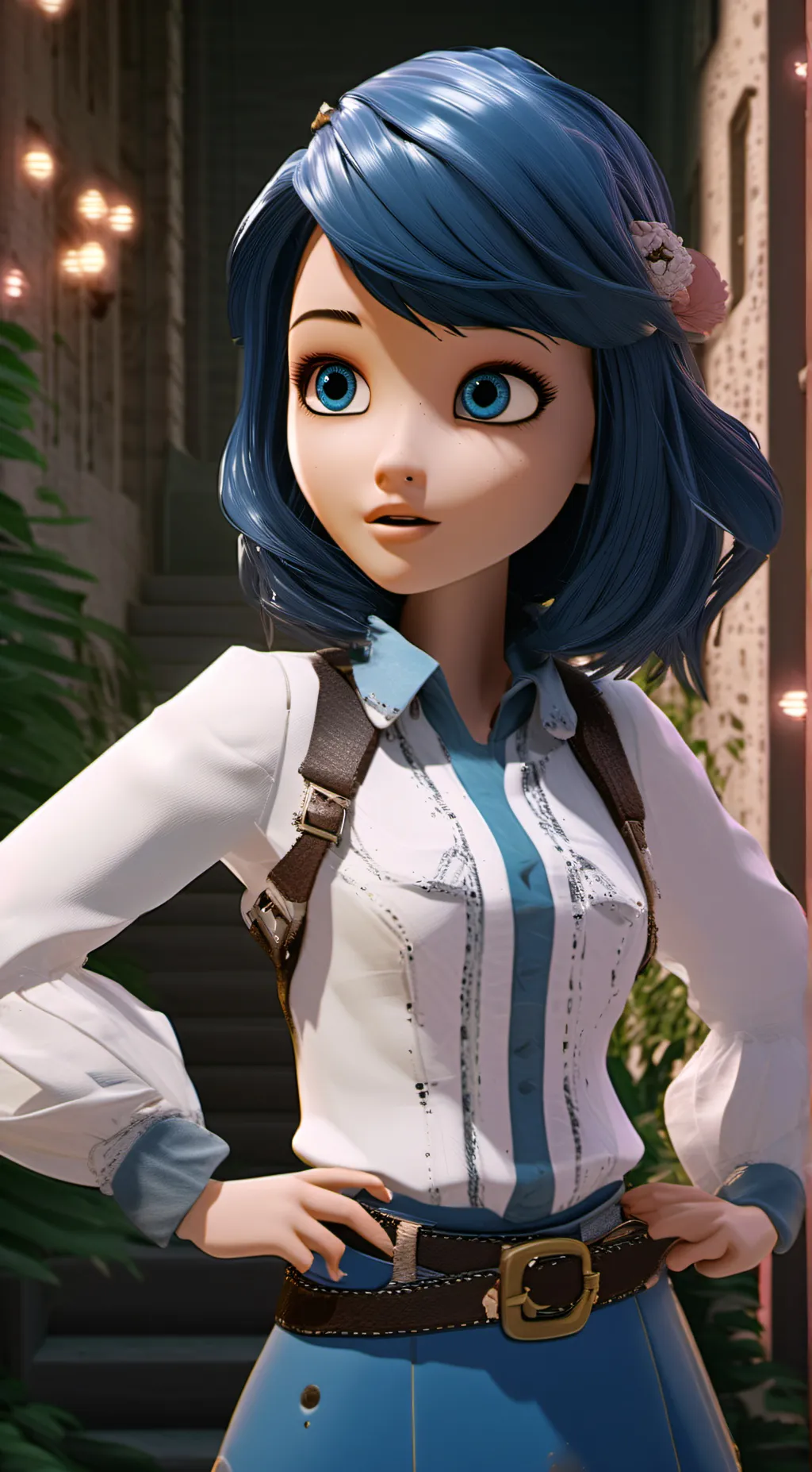 ai character: Marinette  background