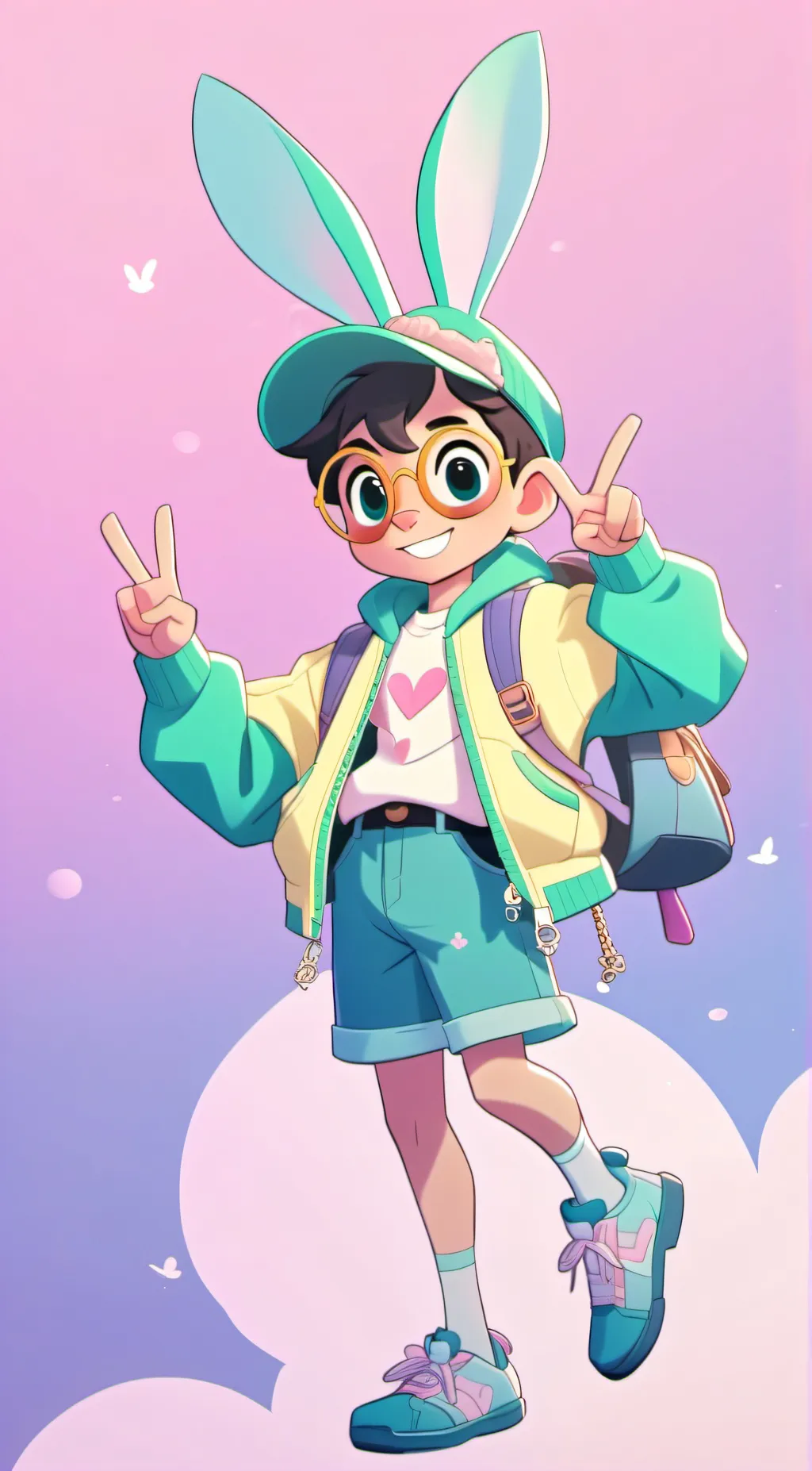 ai character: V Bunny  background