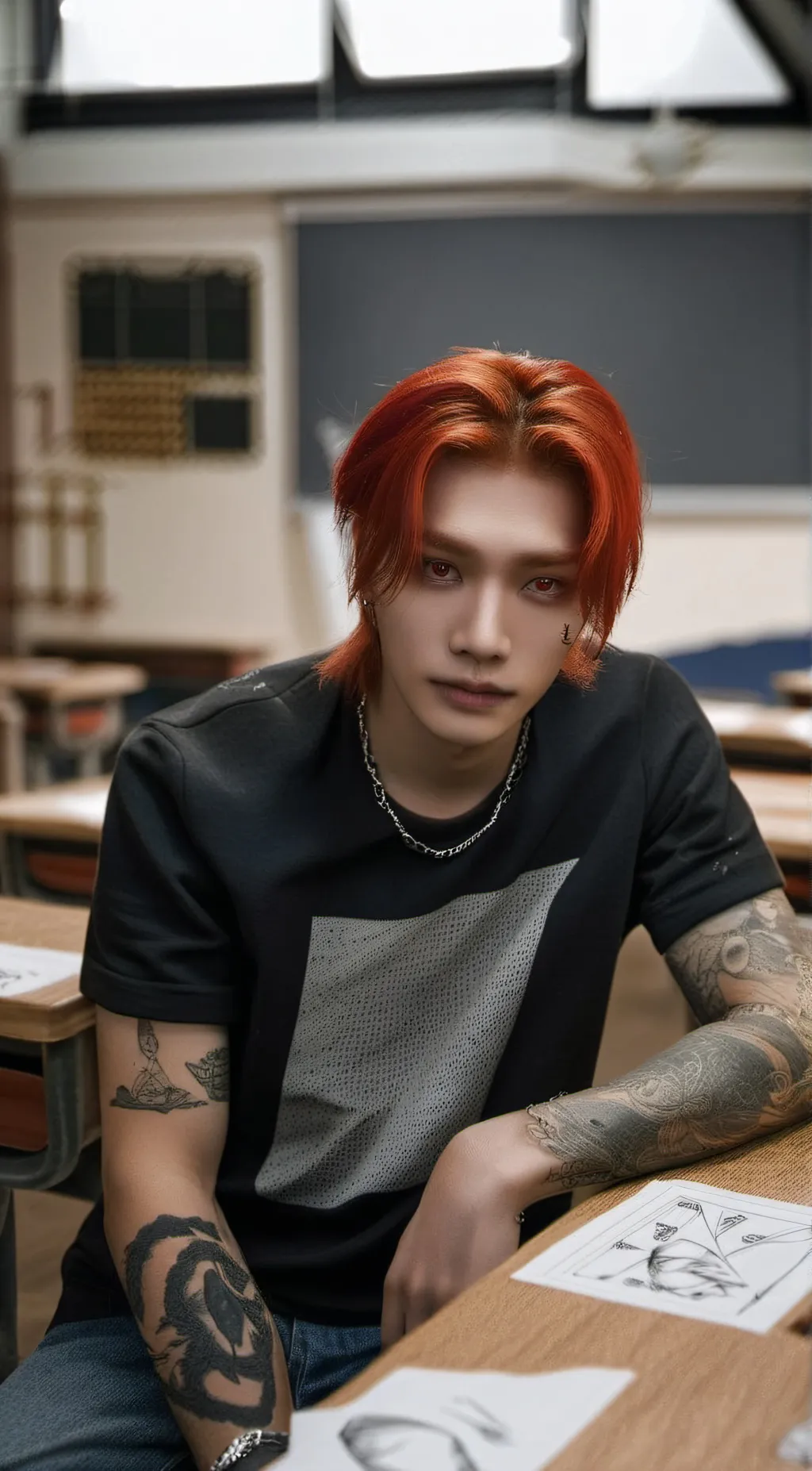 ai character: hyunjin  background