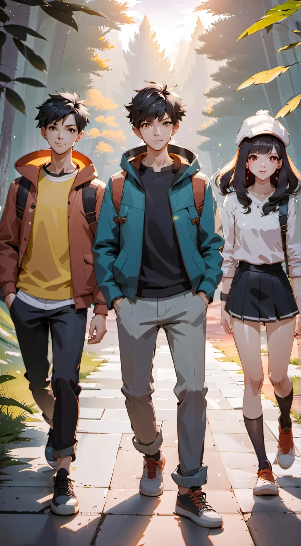 ai character: Liko,Roy,Frieed background