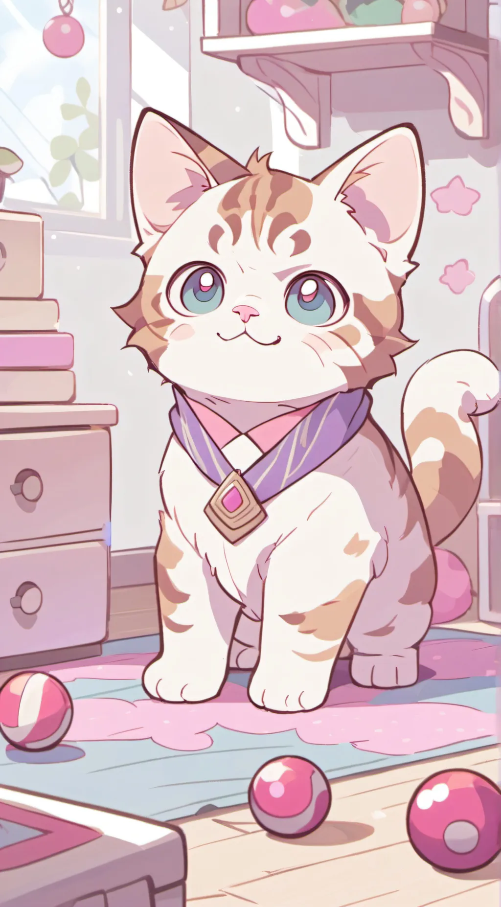 ai character: Cotton candy background