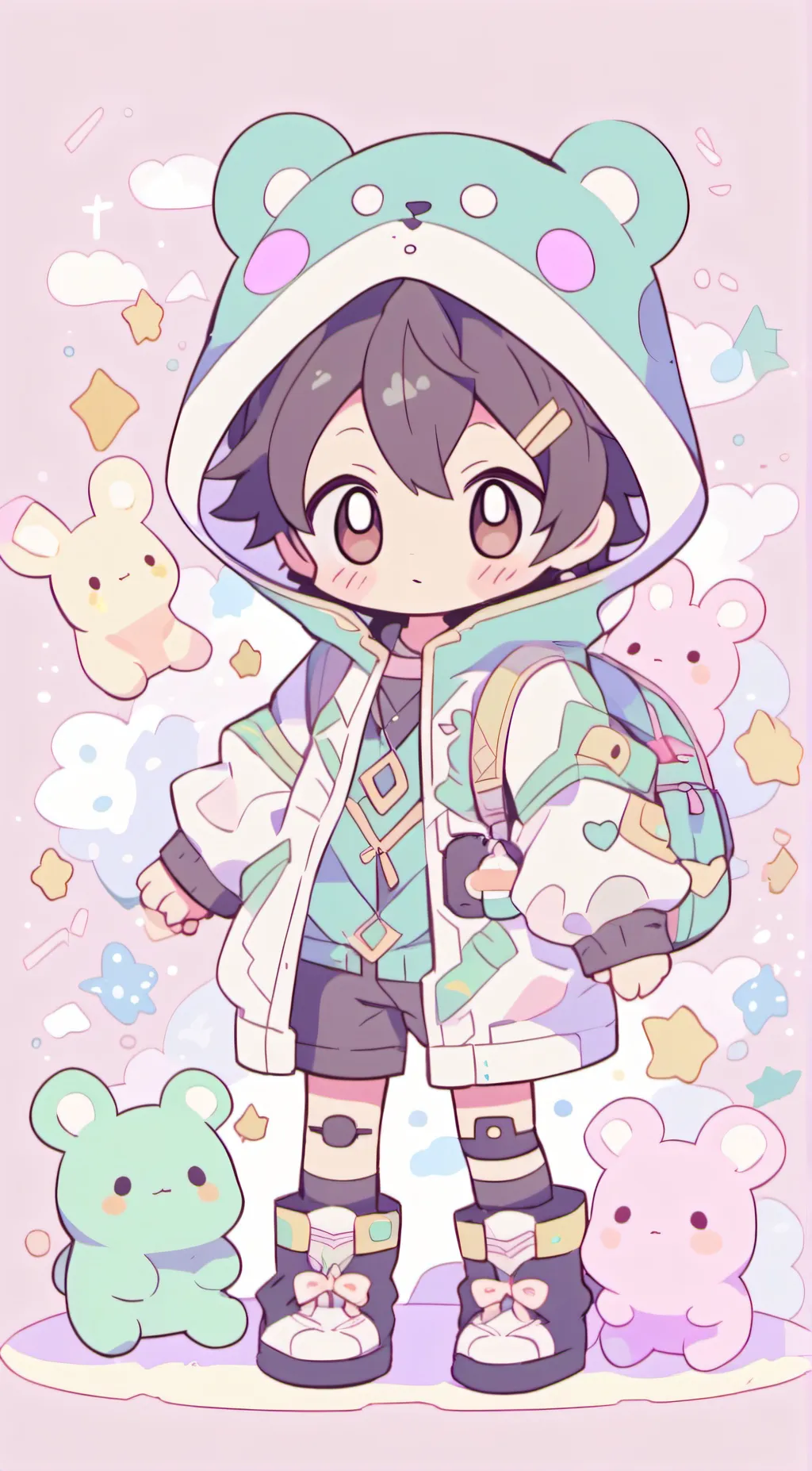 ai character: baby long legs background