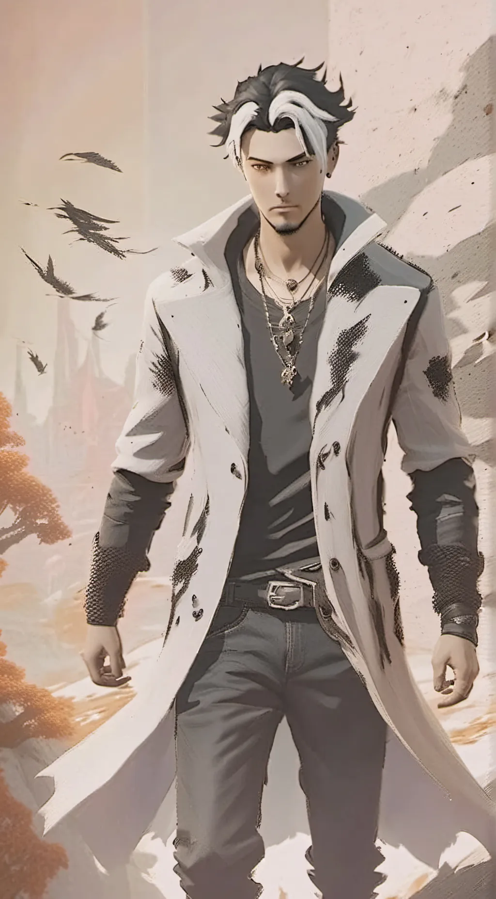 ai character: montagne background