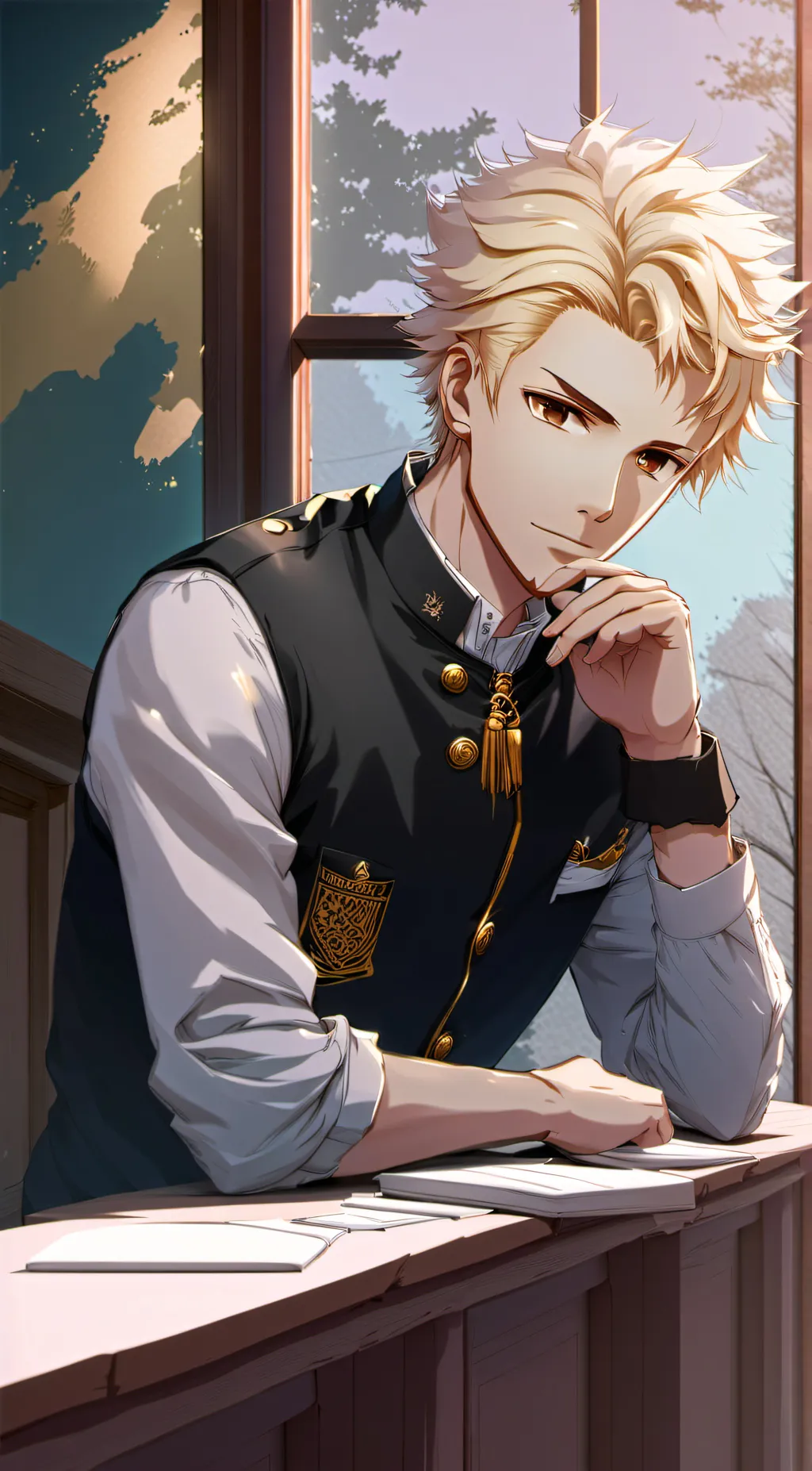 ai character: Ashton Griffin  background