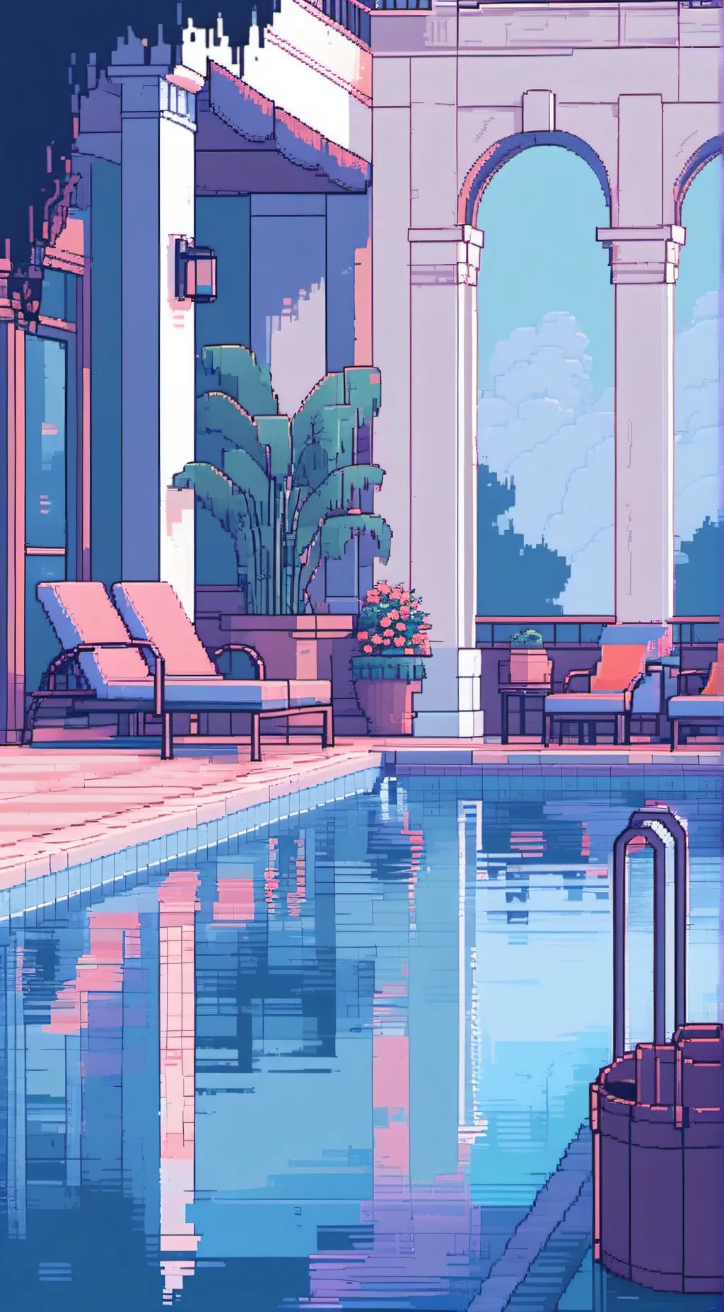 ai character: Hazbin Pool background