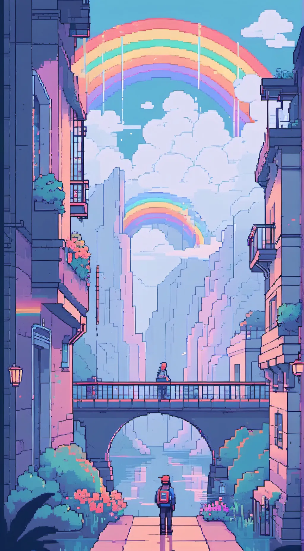 ai character: Rainbow dash  background