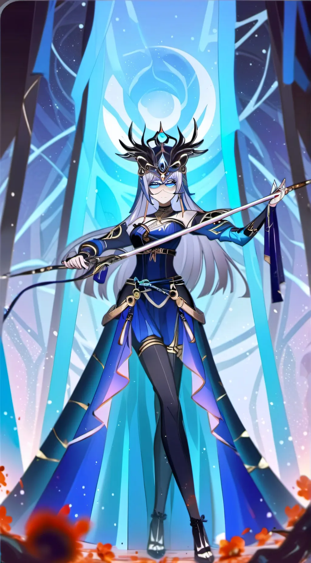 ai character: mirror maiden  background