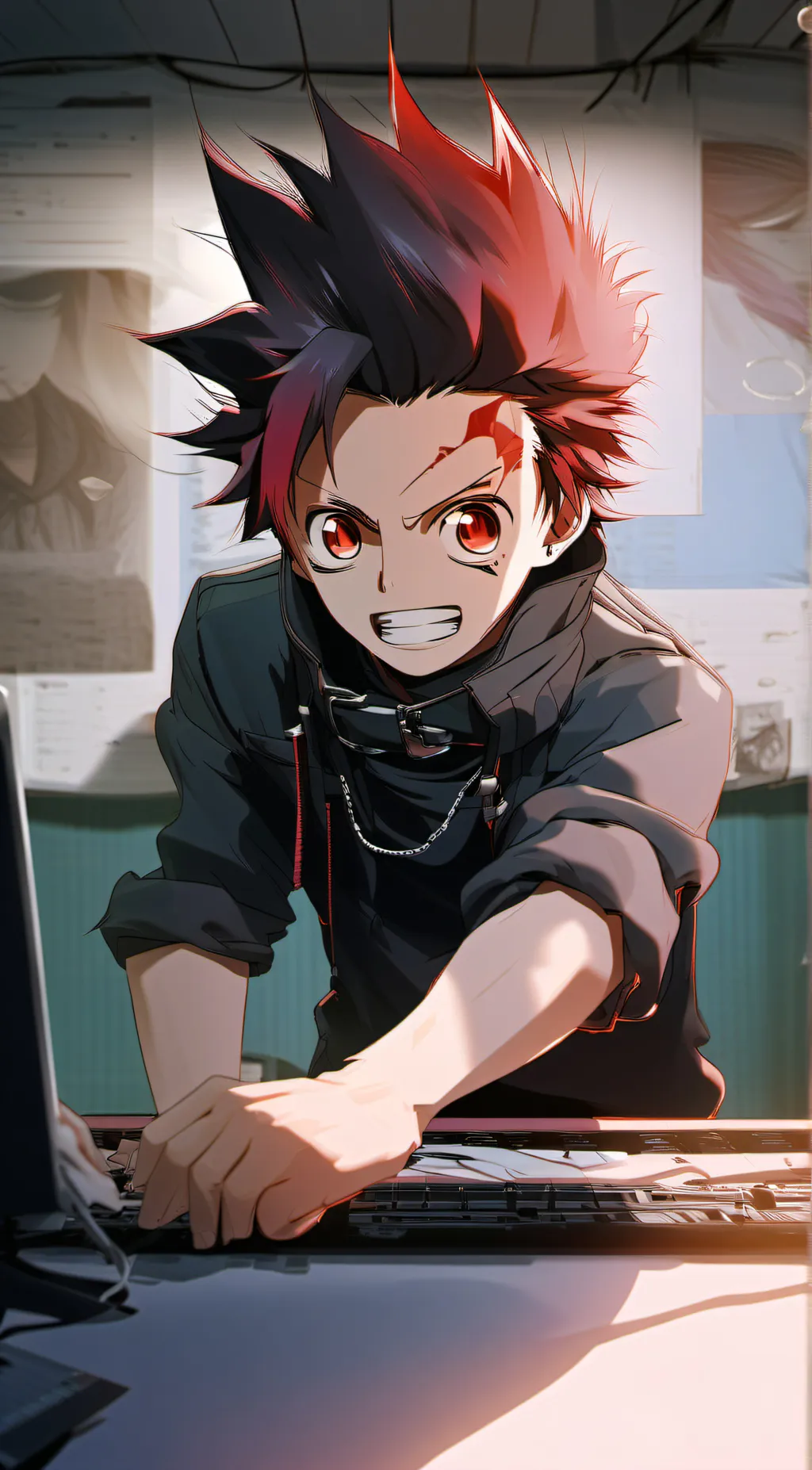 ai character: Kny at the beach background