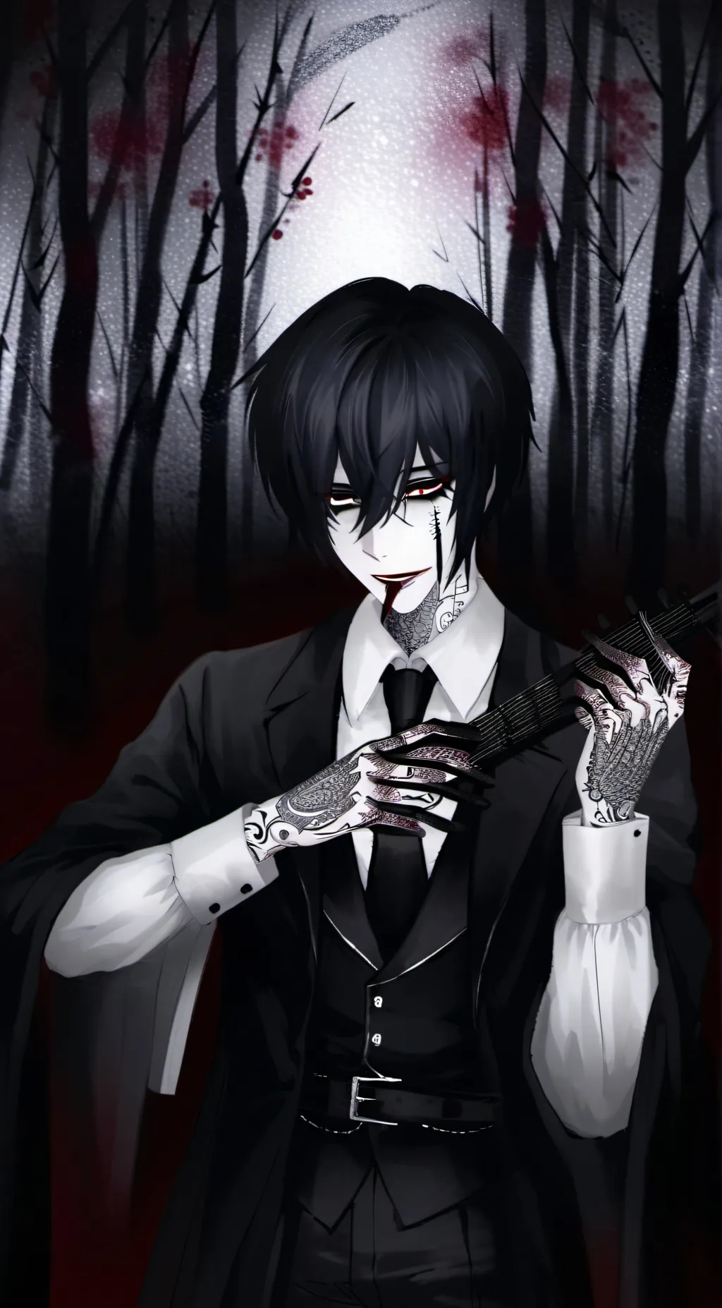 ai character: Laughing Jack  background