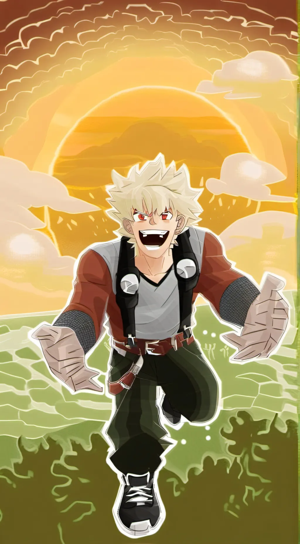 ai character: Bakugo/boom boi background