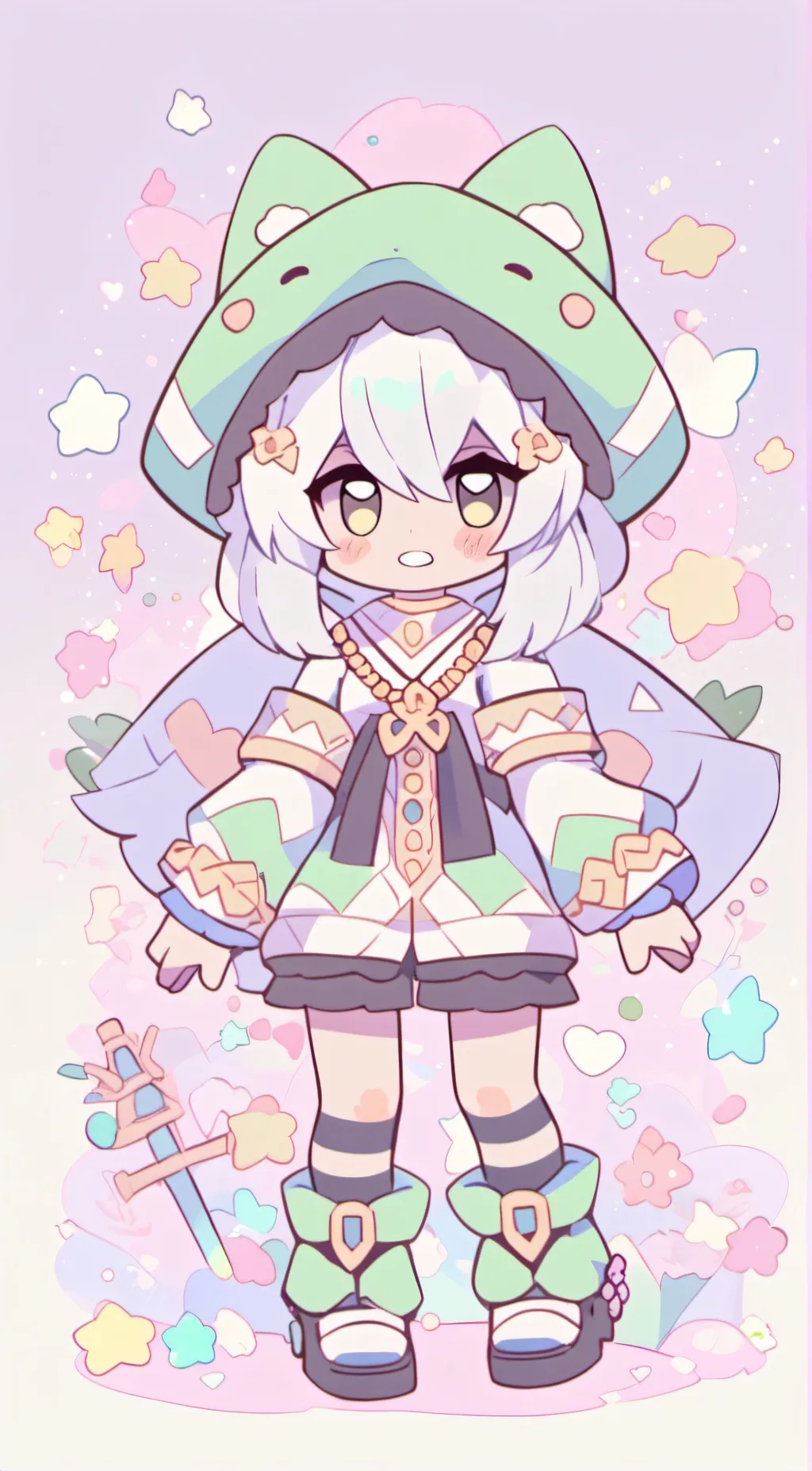 ai character: froggy cute background