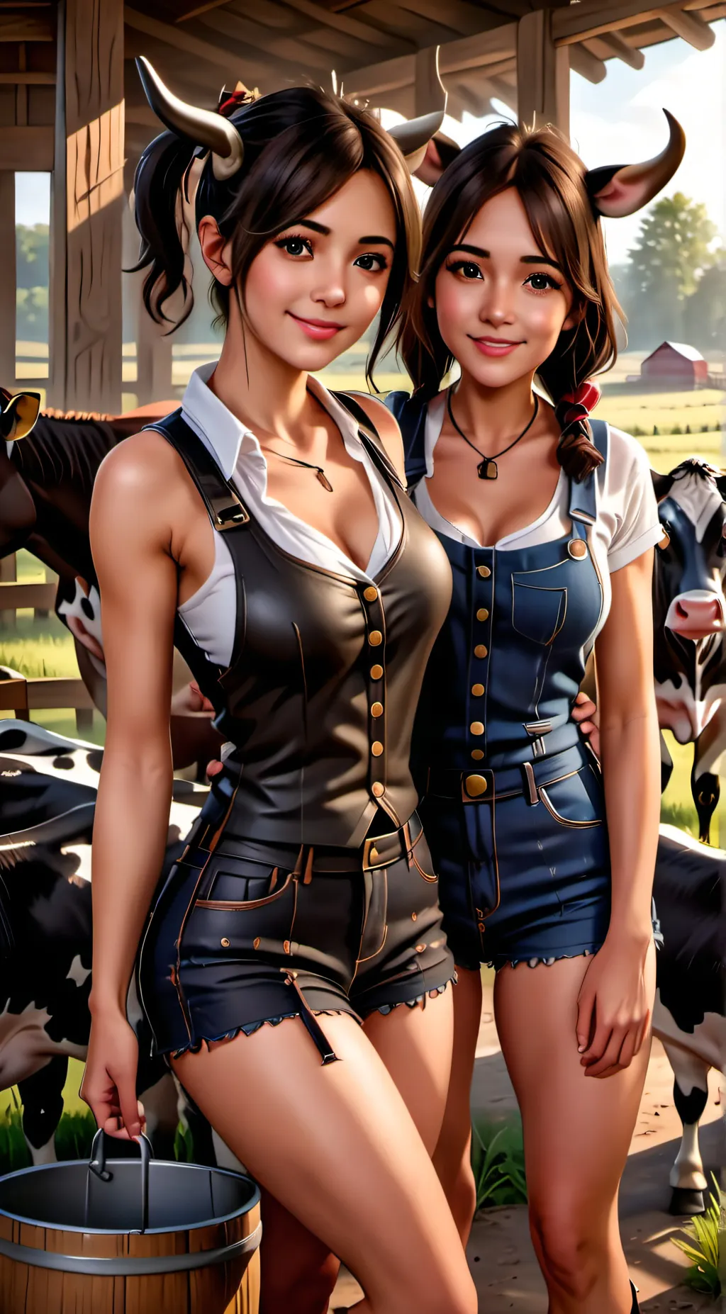 ai character: Fresh Dairy Farm background