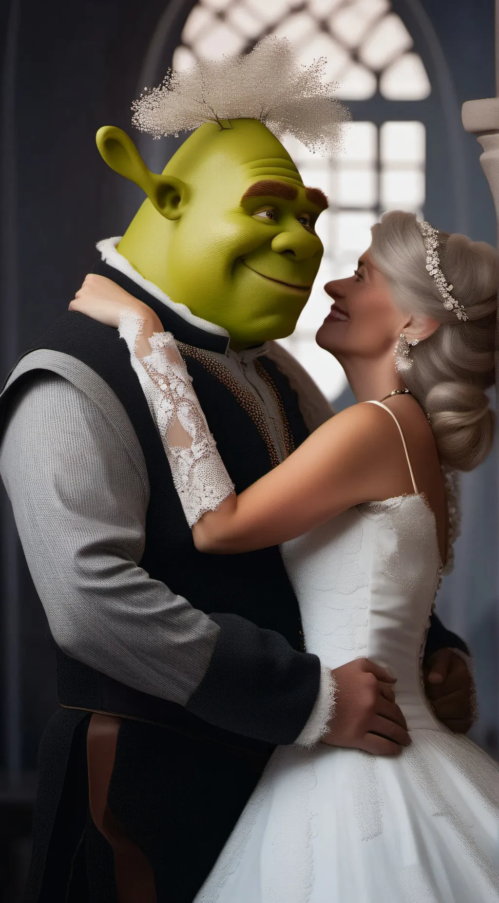 ai character: Shrek and his love background