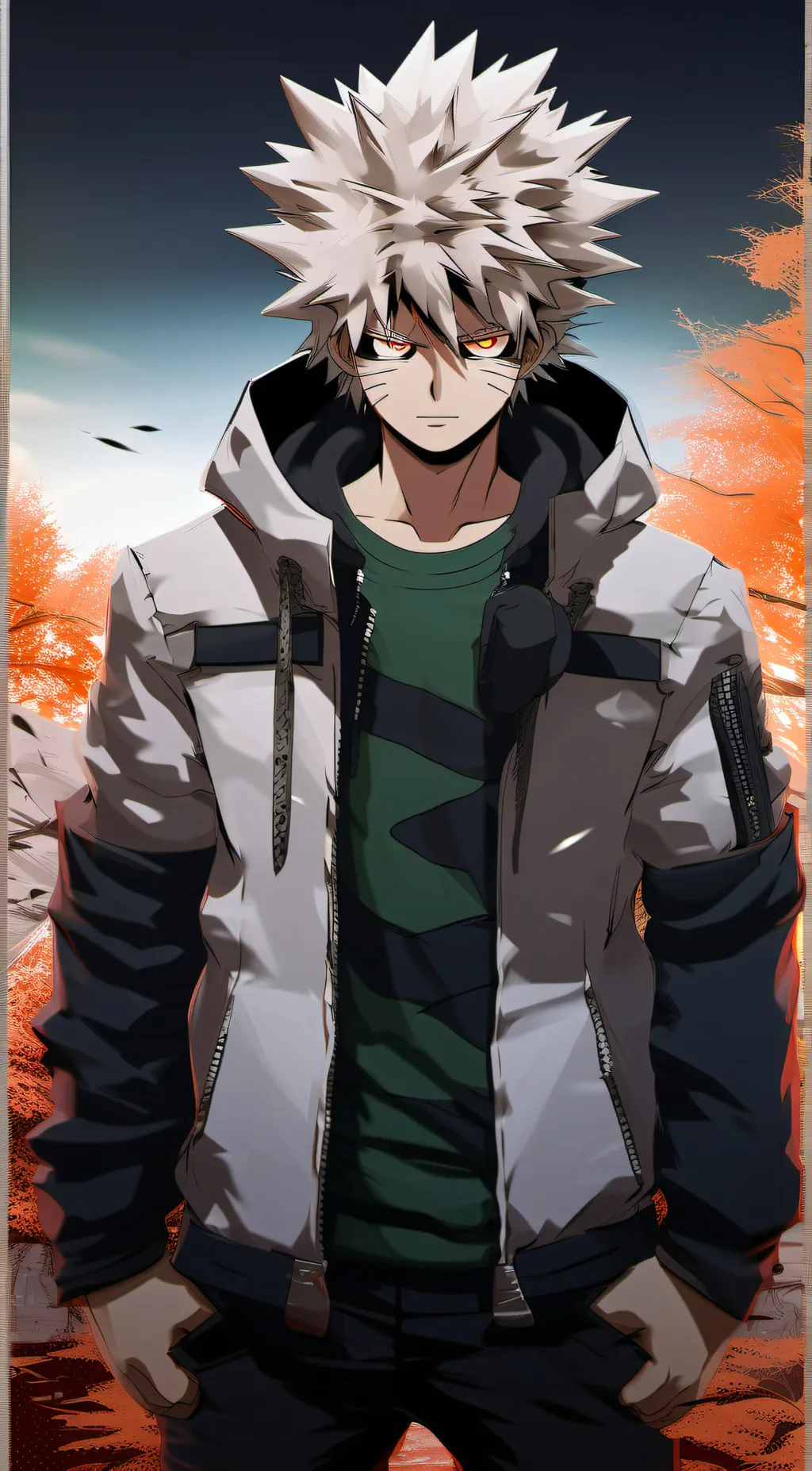 ai character: Katsuki Bakugou background
