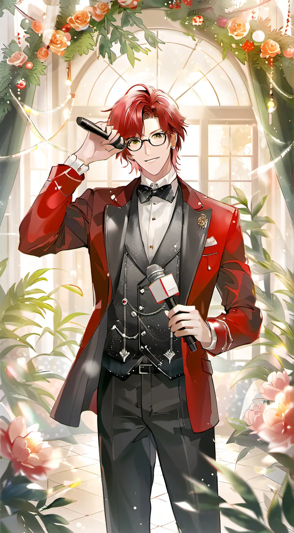 ai character: Alastor and angel background