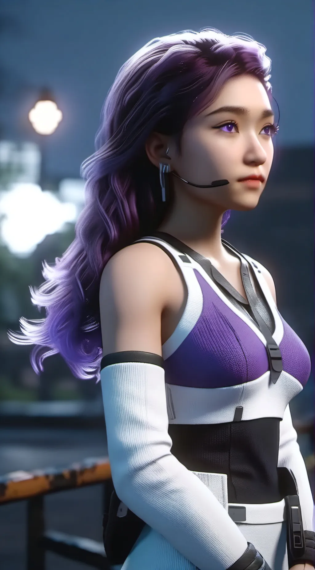 ai character: violet background