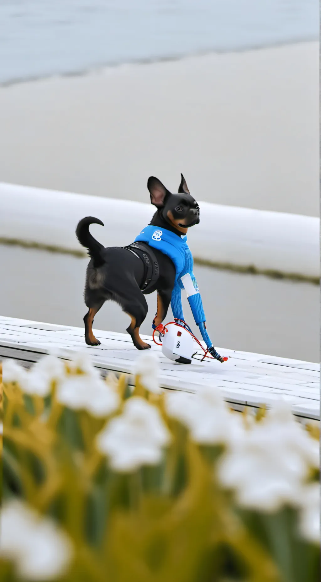 ai character: case but a dog background