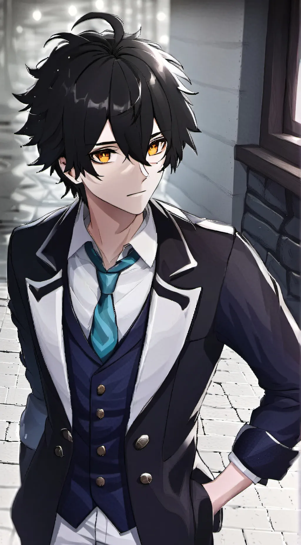 ai character: Drew  background